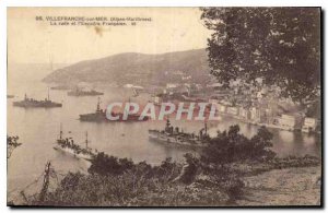 Old Postcard Villefranche sur Mer Alpes Maritimes and the Bay Wing Francaise