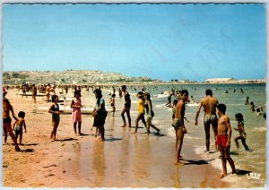 c1970s Tangier Morocco Beach Crowd People Swimming Chrome Photo 4x6 PC Tanger M5