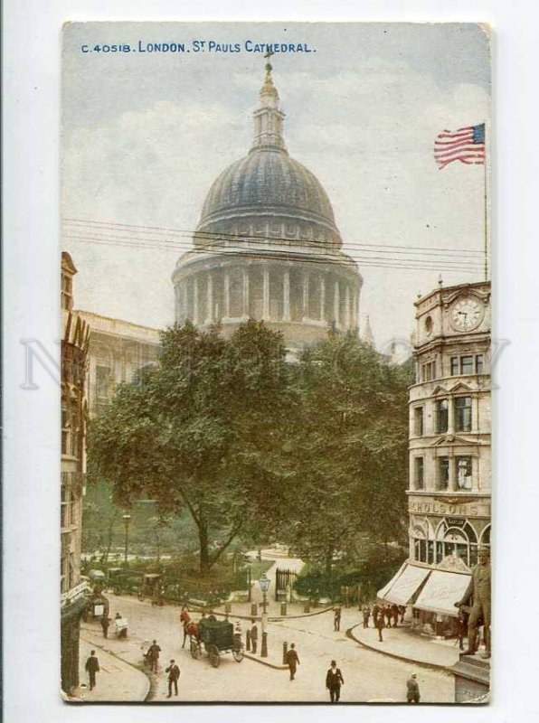 3058819 UK London St.Paul's Cathedral US flag Vintage