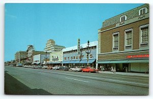 1950s KANSAS CITY KANSAS MINNESOTA AVE STREET VIEW STORES OLD CAR POSTCARD P1161