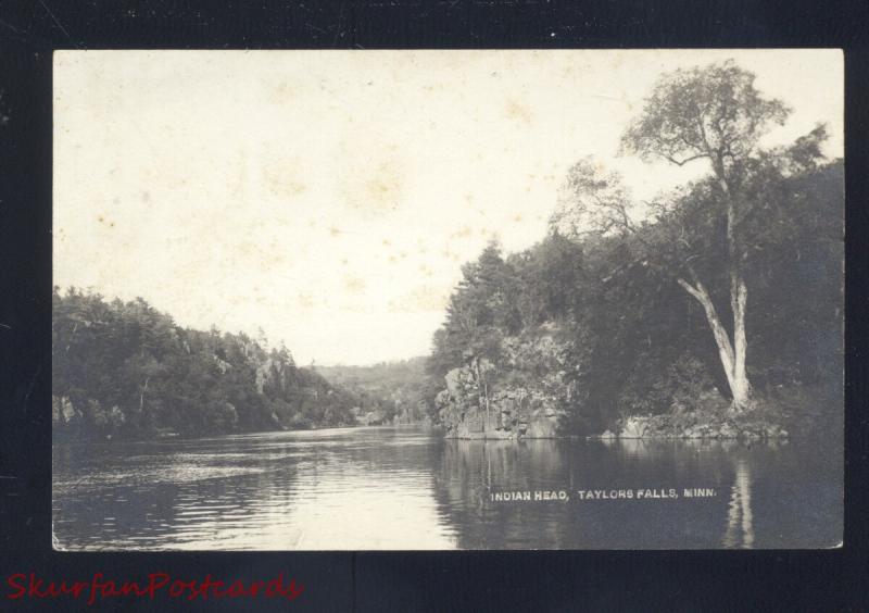 RPPC TAYLORS FALLS MINNESOTA INDIAN HEAD ROCK FORMATION REAL PHOTO POSTCARD