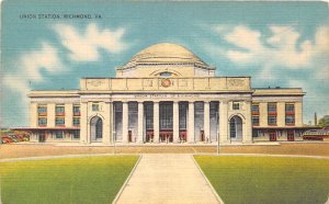 Richmond Virginia 1940-50s Postcard Union Train Station