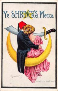 Greetings Shiner's Mecca Romance Antique Postcard J76274