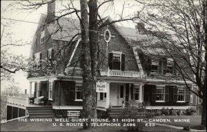 Camden Maine Wishing Well Guest House Eastern Illus RPPC Vintage Postcard