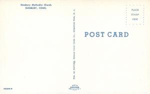 Simsbury CT~Simsbury Methodist Church~1960 Postcard