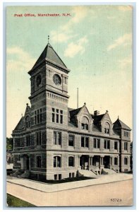 1914 Post Office Exterior Building Manchester New Hampshire NH Vintage Postcard