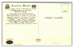 Vintage 1950's Postcard Avenue Motel Aristocrat Inns Michigan Ave Chicago IL