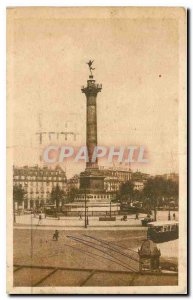 Old Postcard Paris Bastille Square