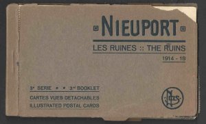 1914-1918 PPC* WW1 France Booklet Of Cards Ruins Of Nieuport Set Of 10 See Info