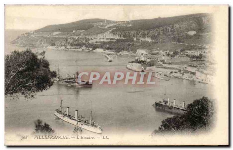 Villefranche sur Mer - L & # 39Escadre - boat - boat - Old Postcard