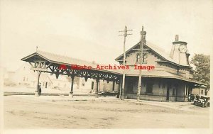 Depot, Vermont, Randolph, RPPC, Central Vermont Railroad Station