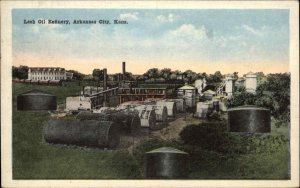 Arkansas City Kansas KS Lesh Oil Refinery Vintage Postcard