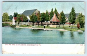 SAEGERTOWN, Pennsylvania PA ~ THE INN & IRON SPRING ca1900s UDB Postcard