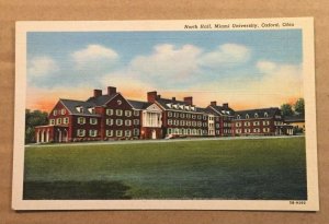 VINTAGE UNUSED .01 LINEN POSTCARD - NORTH HALL, MIAMI UNIVERSITY, OXFORD, OHIO