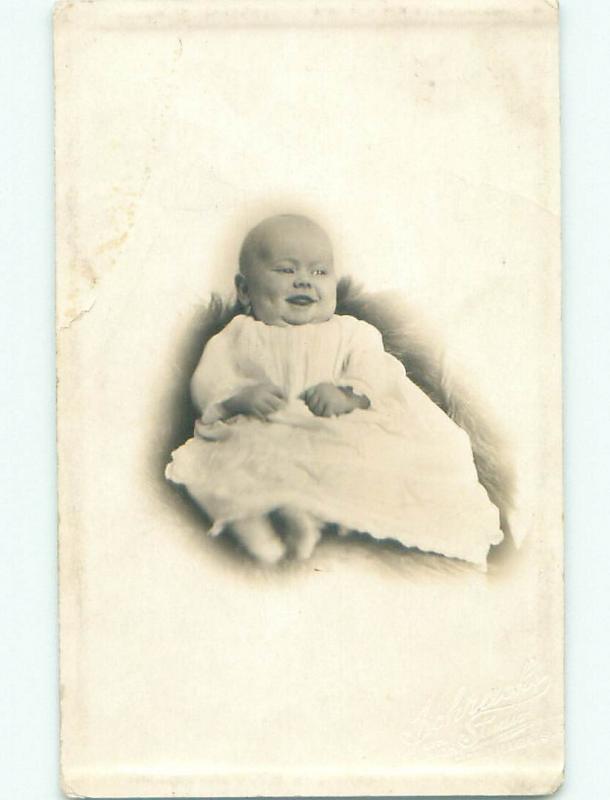 Pre-1918 rppc BABY LOOKING Studio In Columbus Ohio OH i9360