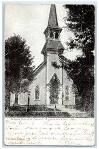 1907 German Lutheran Church Exterior Strawberry Point Iowa Posted Trees Postcard