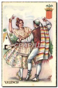 Old Postcard Valencia Folklore Dance