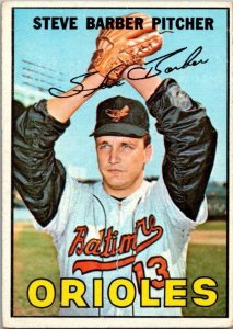 1967 Topps Baseball Card Steve Barber Baltimore Orioles sk2060