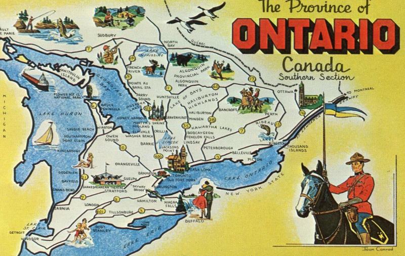 Canada - Ontario, Map of Southern Ontario