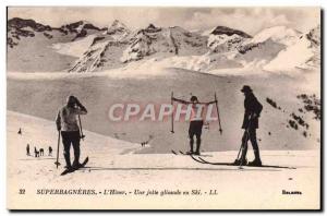 Old Postcard of Sports Ski & # 39hiver A nice skiing slide