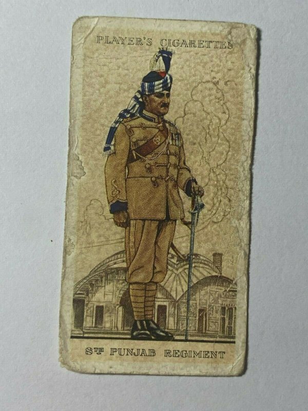 CIGARETTE CARD - PLAYER MILITARY UNIFORMS #21 INDIAN ARMY 8TH PUNJAB  (UU339)