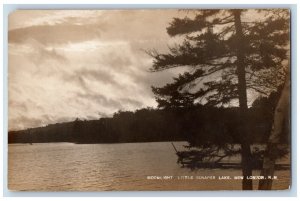 New London New Hampshire NH Postcard RPPC Photo Moonlight Little Sunapee Lake