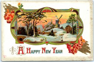 c1910s Topeka, KS Zercher Sample New Year Postcard Embossed Advertising A72