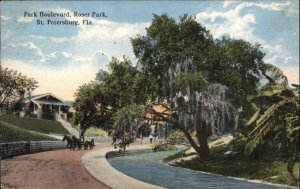 St Petersburg Florida FL Park Boulevard Roser Park c1910 Vintage Postcard