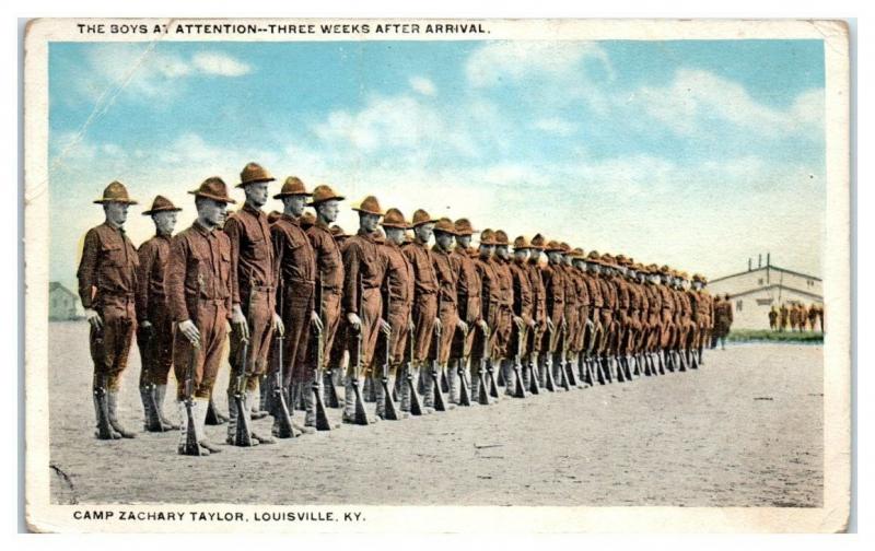 Doughboys Three Weeks after Arrival, Camp Zachary Taylor, Louisville KY Postcard