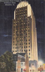 Pennsylvania Power & Light Co., Building at Night Allentown, Pennsylvania PA s 