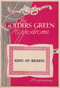 King Of Hearts Golders Green Hippodrome Comedy Theatre Programme