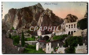 Old Postcard The Cote d Azur Menton Vue Generale of Frontlere The St. Louis B...