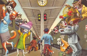 Artist Alfred Mainzer Dressed Cat Postcard