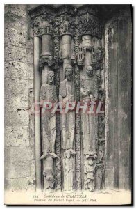 Postcard Old Cathedral of Chartres Pilasters the Royal Portal