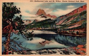 USA Swiftcurrent Lake And Mt Wilbur Glacier National Park Montana Linen 09.88