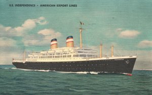 1925 S.S. Steamer Ship Independence American Export Lines, Vintage Postcard
