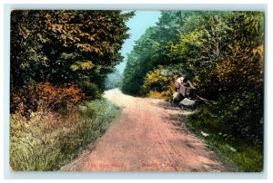c1910 The Gore Road Dirt Rock Little Girl Blandford Massachusetts MA Postcard 