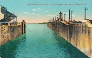 View Looking Into Gatun Lake From Upper Guard Gates, Panama Canal Postcard 06.89