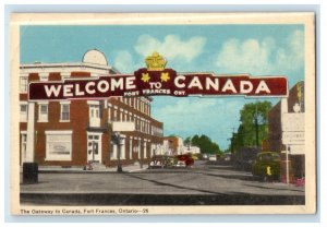 1950 The Gateway To Canada Fort Frances Ontario Arch Posted Vintage Postcard