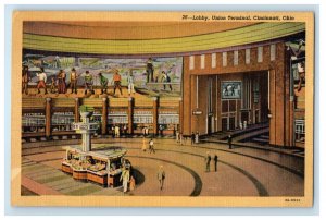 1949 Lobby Union Terminal Interior View Cincinnati Ohio OH Vintage Postcard 