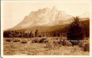 RPPC Castle Mt. Banff National Park Scenic View Vintage Postcard K24