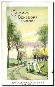 Postcard Old Caoao Bensdorp Amsterdam Dutch landscape Advertisement