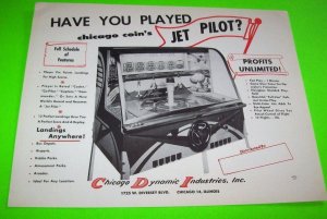 Jet Pilot Arcade FLYER Original NOS 1959 Game Paper Artwork Sheet Chicago Coin