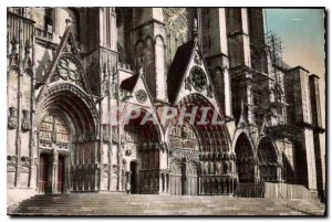 Old Postcard Bourges Cathedrale Five Gates