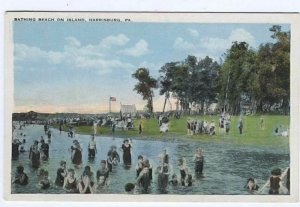 Postcard Bathing Beach in Island Harrisburg PA