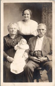 RPPC Mother and Son Earle Cox with Grandma & Grandpa Postcard G25
