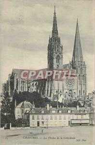 Old Postcard Chartres The Arrows of the Cathedral