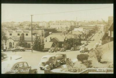 RPPC POSTCARD AUTOS HOMES VALLEJO CA REAL PHOTO 1940's