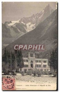 Old Postcard Chamonix Casino Municipal And & # 39Aiguille From Dru