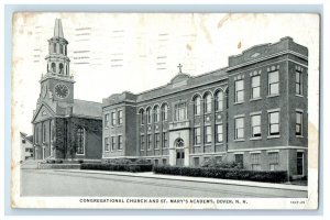 1945 Congregational Church and St. Mary's Academy Dover NH Posted Postcard